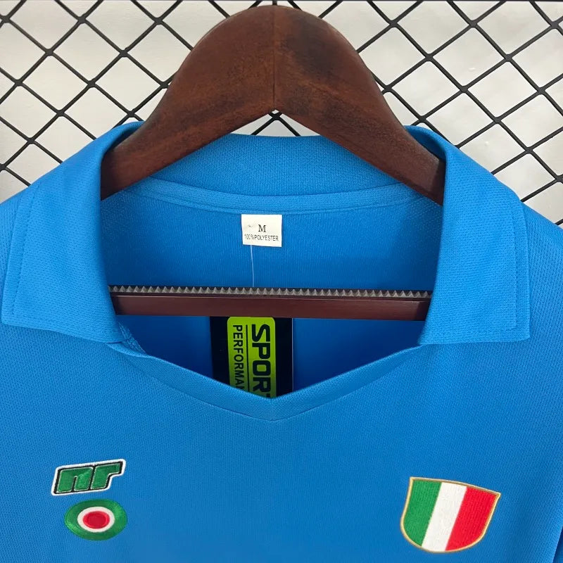 Camiseta Napoli Manga Larga Local Retro 1987/88 Versión Fan