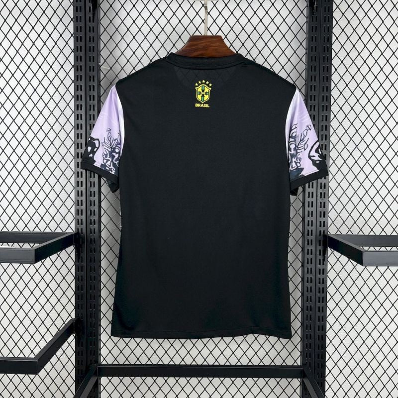 Camiseta Brasil Cristo Redentor Purpura Oscuro 2025/26 Versión Fan