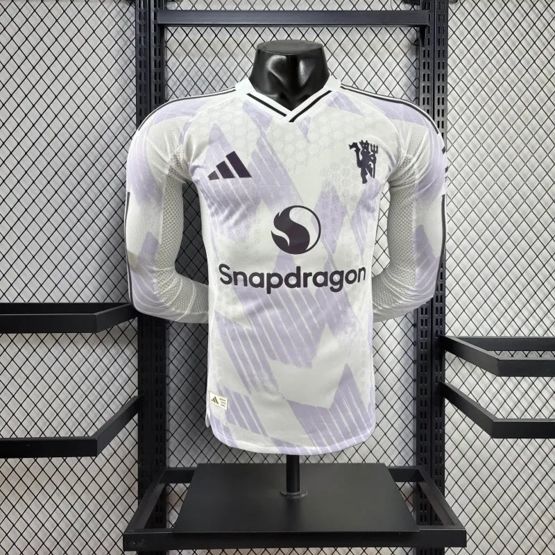 Camiseta Manchester United Visita Manga Larga 2025/26 Versión Jugador