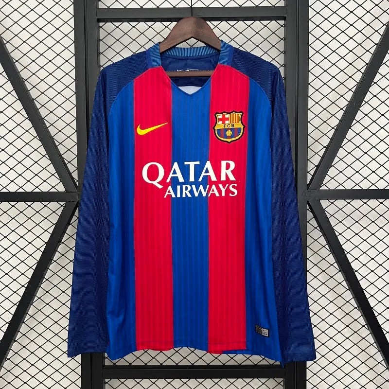 Camiseta Barcelona Manga Larga Local Retro 2014/15 Versión Fan